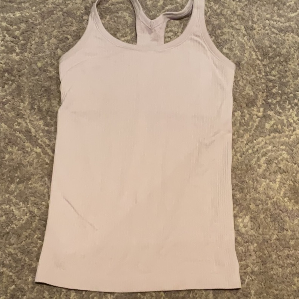 Lululemon Athletica White Fitted Sleeveless Tank Top - Picture 1 of 7